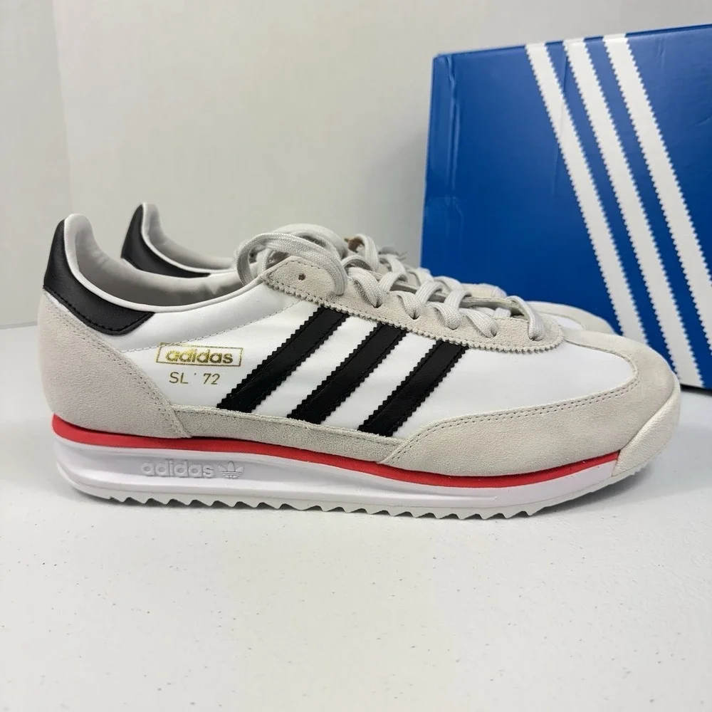 Adidas Men's SL 72 RS Sneakers Cloud White Core Black Grey JS0746 Size 11.5 NEW